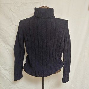 Express Black Cable Knit Turtleneck Sweater